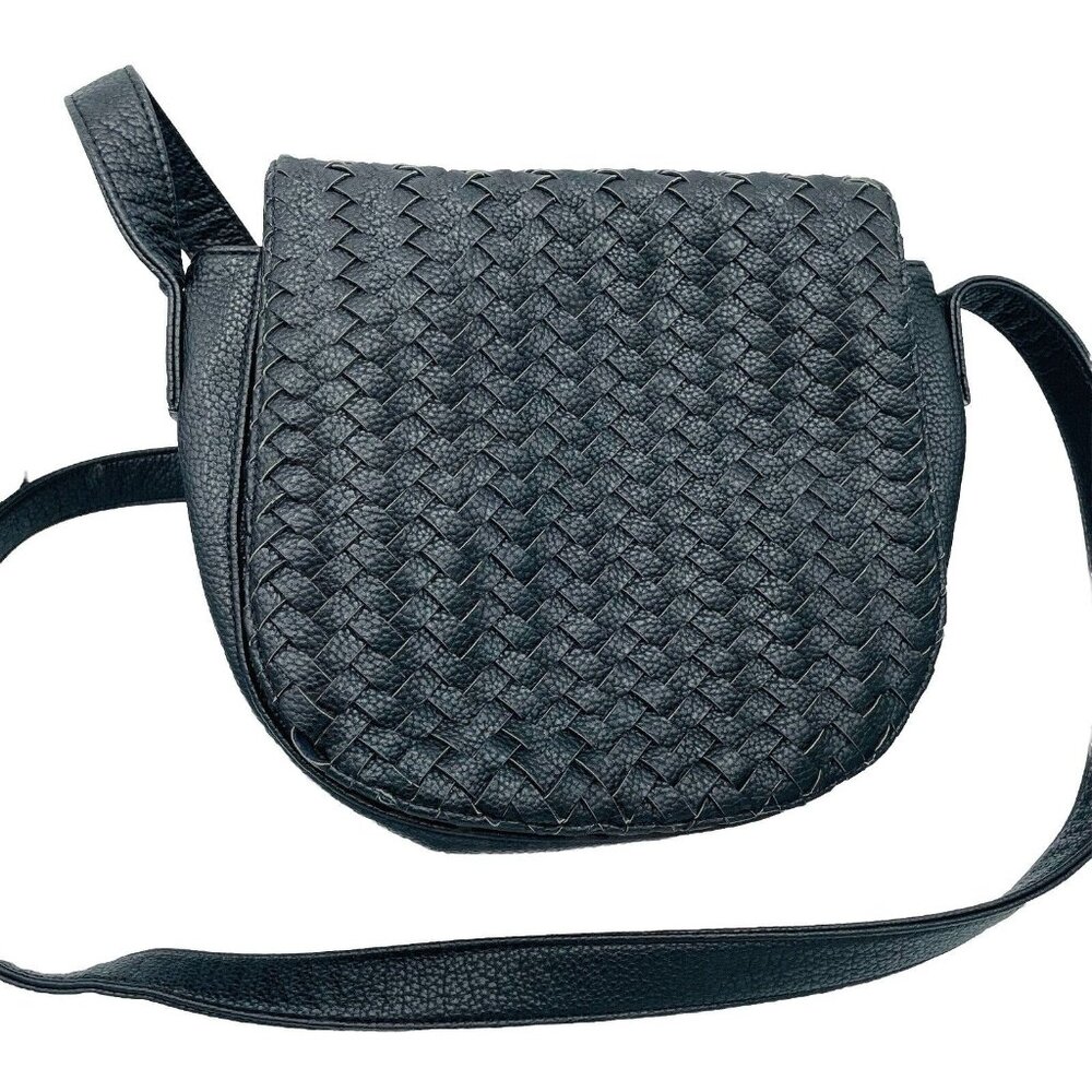 Deux Lux Purse Womens Small Black Braided Shoulder Bag Crossbody Wallet Woven